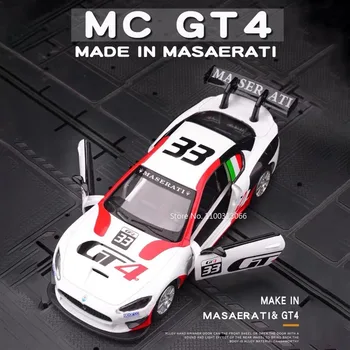 1/32 מזראטי MC GT4 Diecast דגם של מכונית צעצועים גבוהה סימולציה מירוץ ראלי סגסוגת רכב צליל בהיר עם צעצוע מתקדם אוסף