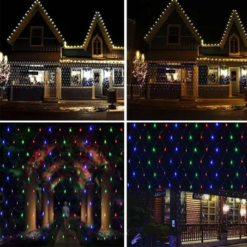 1.5x1.5m 3X2m 6X4m LED אורות מחרוזת 8Modes 220V פסטיבל חתונת מסיבת חג מולד קישוט עמיד למים חג המולד 2024 שנה חדשה עיצוב