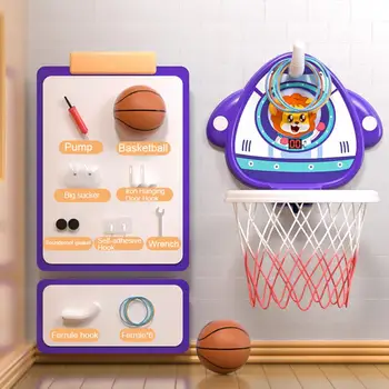 1 סט תלוי כדורסל לעמוד החלקה התנגדות הילד כדורסל קיט עם Inflator בידור אגרוף-חינם ילד כדורסל צעצועים