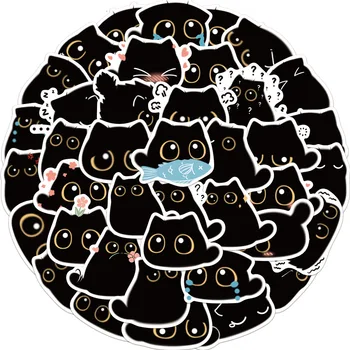 10/25/40PCS חמוד חתול שחור מצויר מדבקות DIY המזוודות סקייטבורד מגניב גרפיטי ילדה שיפוע מצחיק מדבקה מדבקות עבור ילד מתנה