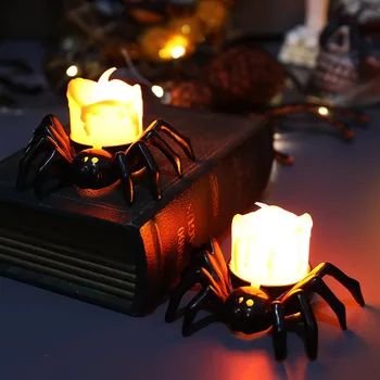 12pcs/סט אורות נרות LED עכביש אלקטרוני נרות המנורה Flameless אור מסיבת ליל כל הקדושים אספקה, עיצוב נרות, תאורה