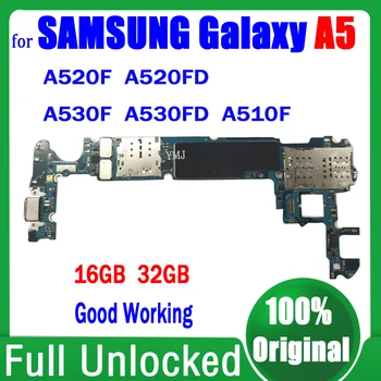16GB 32GB Mainboard עבור Samsung Galaxy A5 A520F A520FD A530F A530FD A510F 1/2 Sim לוח אם מלאה נבדק עובד לוגיים