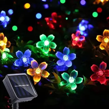 1pc השמש מחרוזת פרחים אורות חיצוני עמיד למים 7M/22.97 רגל 50LED עץ חג המולד, מסיבת קישוט(כולל 2 מטר חוט תיל)