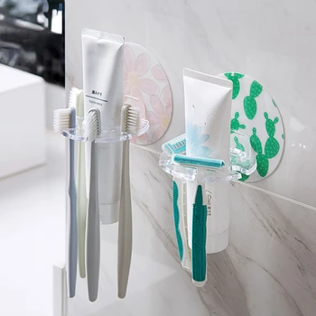 1PC פלסטיק מחזיק מברשת שיניים, משחת שיניים אחסון מדף גילוח מברשת השיניים מתקן שירותים ארגונית אביזרים כלים