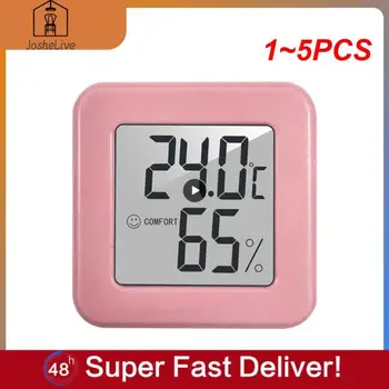 1~5PCS Temea סמיילי Mini LCD דיגיטלי מד טמפרטורה לחות פנימית חדר טמפרטורה מד לחות, חיישן מד תחנת מזג אוויר