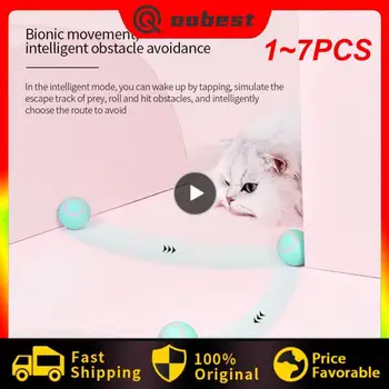 1~7PCS חשמלי חתול הכדור צעצועים גלגול אוטומטי חכם החתול צעצועים אינטראקטיביים עבור חתולים הדרכה עצמית עוברת חתלתול צעצועים מקורה