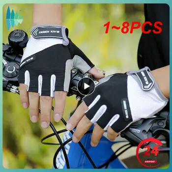 1~8PCS Shockproof ג ' ל פד כפפות רכיבה על אופניים אצבע חצי ספורט התנגדות גברים, נשים, קיץ מכון כושר MTB אופני כפפות