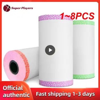 1~8PCS טרמית מדפסת נייר צבעוני מיני הדפסה גליל נייר ודביק הדפסת מדבקה PeriPage A6 Poooli paperang