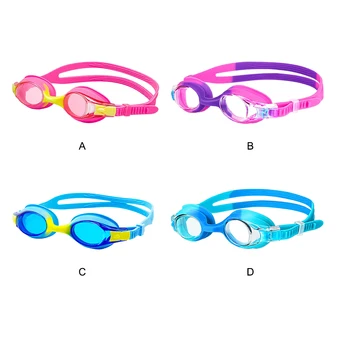 2/3/5 מחשב בהבחנה גבוהה משקפי שחייה - אופטי שטוח עדשות אנטי פוג UV להגנה על ילדים כחול צהוב