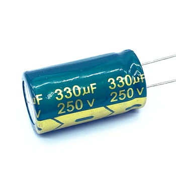 2 Stks/partij הוג ' Frequentie Lage Impedantie 250V 330Uf אלומיניום Elektrolytische Condensator Maat 18*30 330Uf 20%