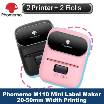 2 חתיכות Phomemo מדפסת M110 פלוס 30 גלילים 40*30 מדבקות