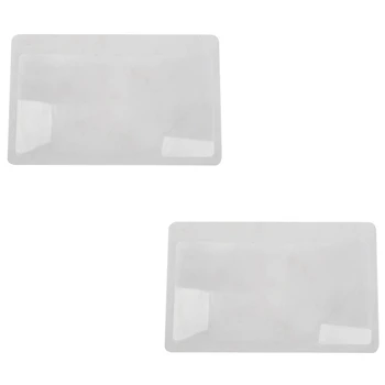 2 יח ' 3 X זכוכית מגדלת זכוכית מגדלת מגדלת פרסנל כיס כרטיס אשראי גודל שקוף זכוכית מגדלת.