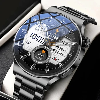 2022 חדש OLED מסך מלא קשר עסקי גברים יוקרה שעון חכם טעינה אלחוטית אישית להביט בפניו לקרוא smartwatch עבור huawei