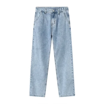 2023 גברים מוצר חדש של דק מזדמנים מכנסיים ג 'ינס עם גומי במותניים ג' ינס רטרו אופנה רזה צבע כחול מכנסיים S-XL