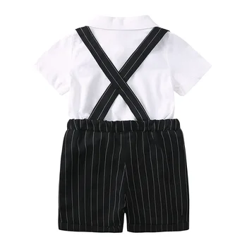 2023 חדש פעוט, תינוק ביגוד סט ג ' נטלמן שרוול קצר חולצה+Suspender קצרים 2PCS תלבושות היילוד בגדי ילד להגדיר 6M-3T