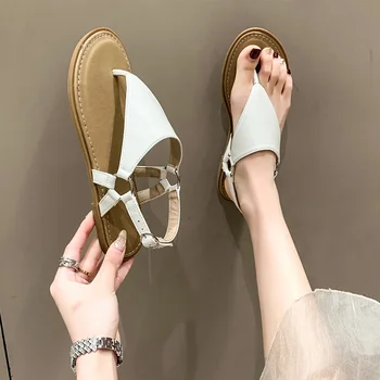 2023 חמה למכירה נעלי נשים רומא נשים סנדלים בקיץ אופנה כפכפים גלדיאטור נקבה Sandales רטרו החוף דירות נעליים