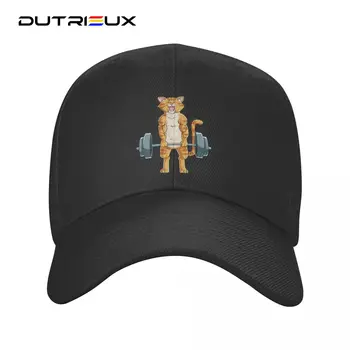 2023 חתול מצחיק דדליפט Powerlifting כובע בייסבול עבור גברים, נשים, מתכוונן למבוגרים מדהים חתולים כושר אבא כובע היפ הופ Snapback כובעי