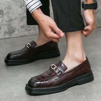 2023 קלאסי בסגנון רטרו נעלי גברים לנשימה נעלי עור שטוחות נעליים מזדמנים גברים להחליק על נעלי גברים נעלי נהיגה נעלי