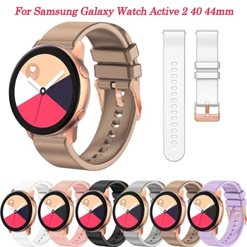 20mm סיליקון Smartwatch רצועה עבור Samsung Galaxy לצפות פעיל 2 40mm 44mm צמיד צמידים Galaxy לצפות 4/5 40mm 44mm קוראה
