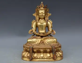 26cm בודהיזם, טיבט, מקדש נחושת ברונזה צורך לדאוג הצפוני ווי שקיאמוני בודהה הפסל.