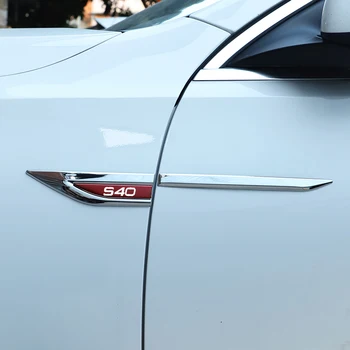 2pcs/Set המכונית הפגוש נירוסטה מדבקה מדבקות דגם המכונית סמל חיצוני לקשט אביזרים עבור וולוו S40 עם לוגו הרכב