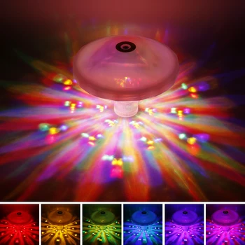 2Pcs בריכת הובילו אור IP67 עמיד למים דיסקו אמבטיה אור מופעל באמצעות סוללה צף אורות הבריכה עם 8 שינוי צבע מצבים מתחת למים