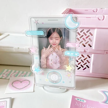3-אינץ ' מסגרת תמונה כרטיס תיק מגן דקורטיביים בסגנון קוריאני כיסוי כרטיס DIY אקריליק ההגירה כתיבה Photocard בעל קישוט