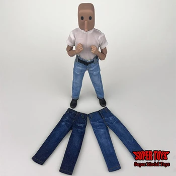 3 צבעים 1/12 בקנה מידה יומיומי ישר ג ' ינס עם חגורה מתאימה 6inch זכר חייל דמויות פעולה גוף הבובה צעצועים אביזר