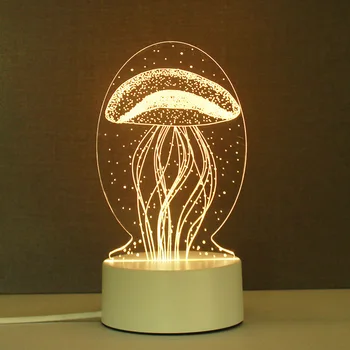 3D מנורת לילה לאווירה יצירתית זוהר מתנת יום הולדת אקריליק ליד המיטה מנורת אווירה המנורה