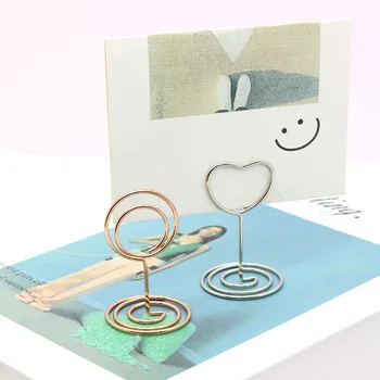 3D עגול הערה הולדר צילום יצירתי בעל כרטיס ההודעה בעל כרטיס מתכת בצורת לב-המושב בעל עיטור