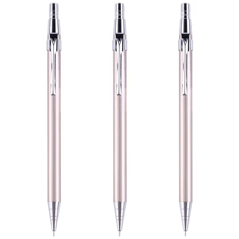 3X מתכת עיפרון מכני לחץ אוטומטי עטים לכתיבה ציור כלי כתיבה ספר, ציוד משרדי:0.7 מ 