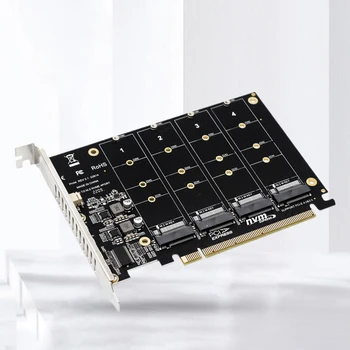 4 יציאה מ. 2 NVME SSD כדי PCIE X16 כרטיס מתאם 4X32Gbps תמיכה 2230/2242/2260/2280 תמיכה M. 2 PCI-E SSD/מ. 2 מכשיר NVME פרוטוקול