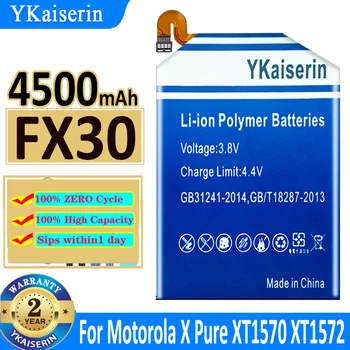 4500mah YKaiserin סוללה FX30 עבור Motorola Moto X MotoX טהור מהדורה X סגנון טהור X סגנון X+2 XT1570 XT1572 XT1575 Bateria