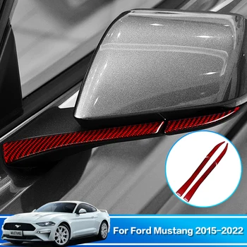 4PCS המכונית המראה האחורית המדבקה סיבי פחמן לקצץ אביזרי כיסוי עבור פורד מוסטנג 2015 2016 2017 2018 2019 2020 2021 2022