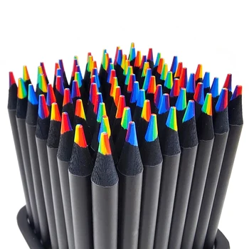 4pcs פסטל 7 צבעים קונצנטריים שיפוע צבעוניים עיפרון עפרונות צבעוניים עפרונות צבעוניים להגדיר זולים שואי האנג נייר אמנות הציור לצייר