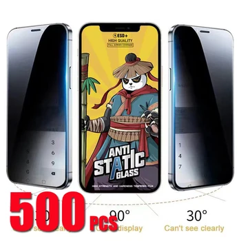 500pcs ESD פרטיות זכוכית מחוסמת נגד מרגלים סרט מגן מסך כיסוי עבור iPhone 14 Pro מקס 13 Mini 12 11 XS XR-X 8 7 6 פלוס SE