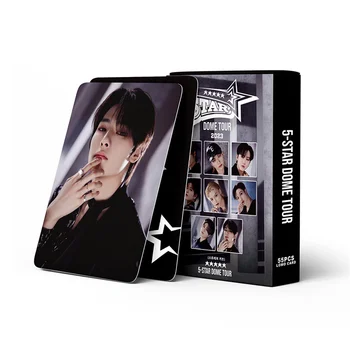 55pcs/סט StrayKids SK 5 כוכבים DOMETOUR אלבום Lomo כרטיס דו צדדי כרטיס אקראית הוואנג היון-ג ' ין פליקס תמונות מודפסות מתנה Kpop