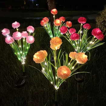 7 ראש סולארית סימולציה פרח אורות חיצוני עמיד למים Led חג המולד מנורות דשא מסיבת בית קישוט לילה אור 068