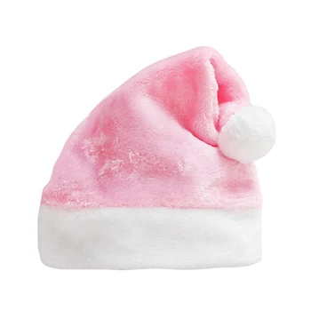8 צבעים קטיפה כובע חג המולד ורוד אדום למבוגרים ילדים רכים ביני כובע סנטה מסיבת שנה החדשה לילדים מתנת חג מולד שמח נואל חג מולד קישוט