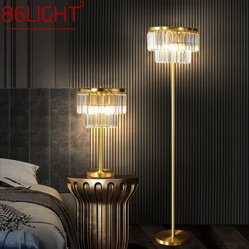 86LIGHT נורדי פליז מנורת רצפה מודרני יוקרתי קריסטל השינה, בסלון ליד הספה LED עומד אור