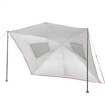9 ft. x 7 ft. אפור רב-תכליתי שמשיה בחוף אוהל, עם הגנת UV