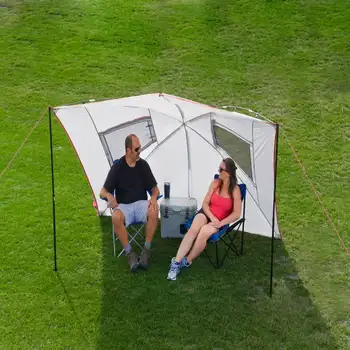 9 ft. x 7 ft. אפור רב-תכליתי שמשיה בחוף אוהל, עם הגנת UV