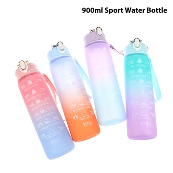 900ML ספורט, בקבוק מים פרסום בקבוקי שתייה נסיעות חיצונית מים נייד בקבוק מכון כושר כדים
