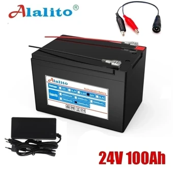 Alalito קיבולת גבוהה 6S 24V 60Ah 18650 סוללה ליתיום סוללה ליתיום 25.2 V 60000mAh אופניים קטנוע כלים חשמליים סוללה