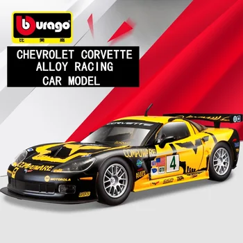 Bburago 1:24 שברולט קורבט C6R Racing Edition סימולציה סגסוגת דגם של מכונית לאסוף מתנות צעצוע B446