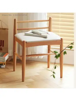 Beimo רהיטים איפור שרפרף עץ מלא נורדי השינה רך תיק שינוי נעליים שרפרף נמוך יפנית פשוטה עץ דובדבן להתלבש