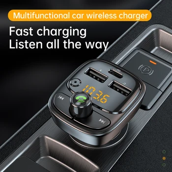 Bluetooth 5.1 שמע לרכב מטען משדר FM נגן MP3 כרטיס ה-USB כפול משטרת 24W טלפון עבור Iphone Xiaomi