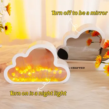 DIY ענן צבעוני אור LED לילה חומר חבילה ילדה חדר שינה שולחן העבודה קישוט מראה מנורת שולחן החג יום הולדת מתנות בעבודת יד