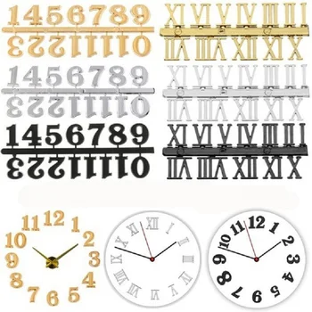 DIY ערבית ספרות רומיות קיר שעונים דיגיטליים החלפת 3D שעון קיר המספרים נשלף אמנות מדבקות מדבקה עיצוב הבית