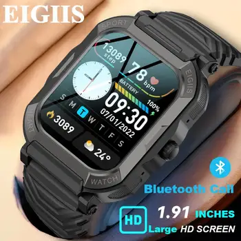 EIGIIS 2023 1.9 אינץ שעון חכם גברים מלא מסך מגע ספורט כושר לצפות הבריאות לפקח Bluetooth לקרוא מד צעדים Smartwatch